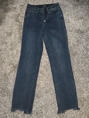Judy Blue Dark Blue High-Rise Straight Leg Jeans